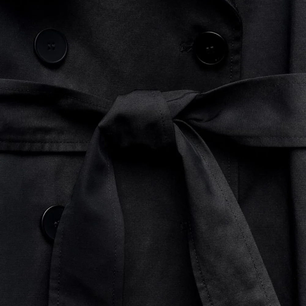 DOUBLE BREASTED TRENCH COAT WITH BELT SIZE XS - Picture 7 of 10